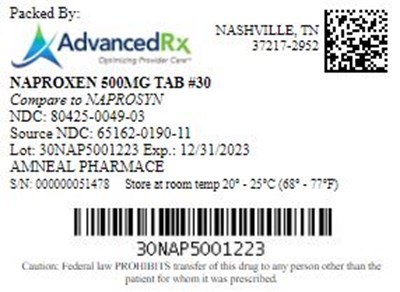 Naproxen 500mg Tab Qty 30 Ndc 80425 0049